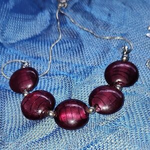 Elegant Burgundy Beaded Necklace